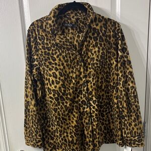 Ralph Lauren Leopard Print Women's fleece pajama set size large